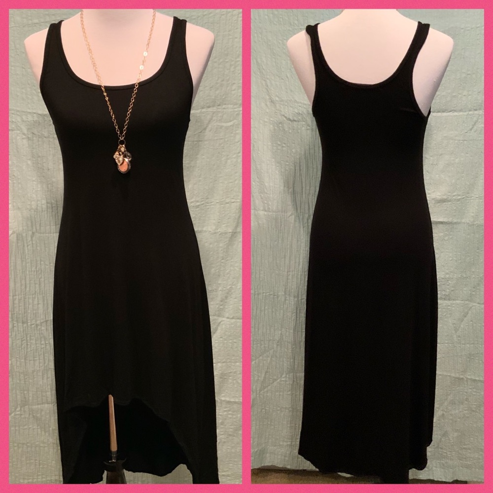 Black Sleeveless High-Low sundress XS/SM EUC